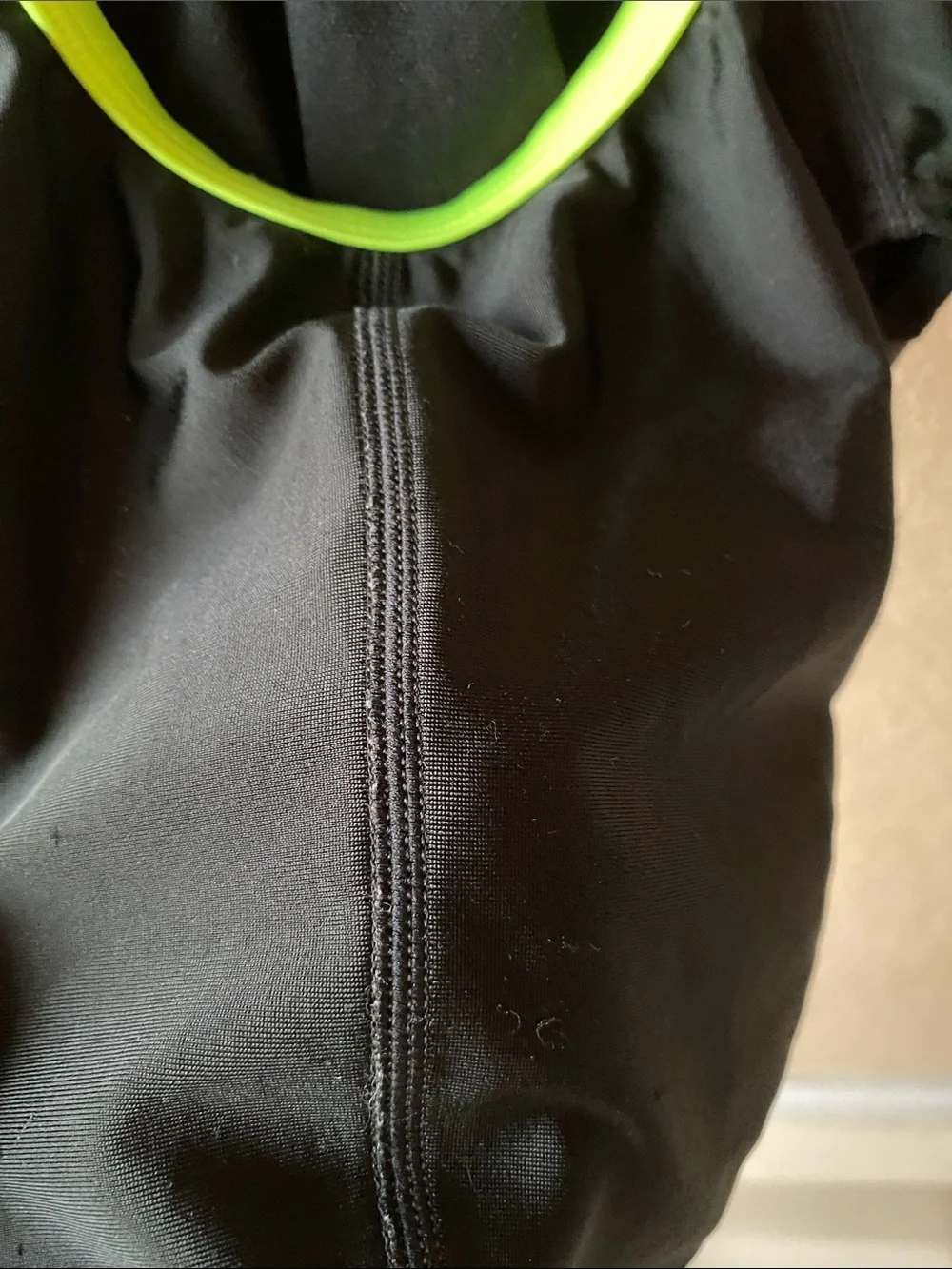Speedo Black with Neon Yellow-Green Panel Athletic One-Piece